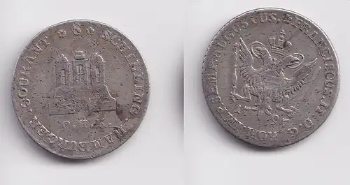 8 Schilling Silber Münze Hamburg 1797 O.H.K. f.ss (155134)