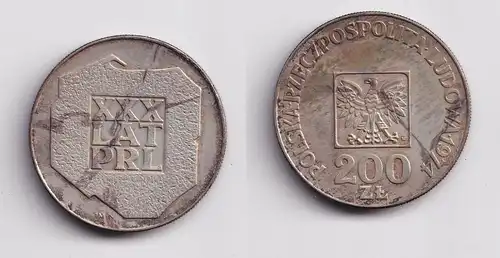 200 Zloty Silber Münze Polen XXX LAT PRL, Adler 1974 vz (151495)