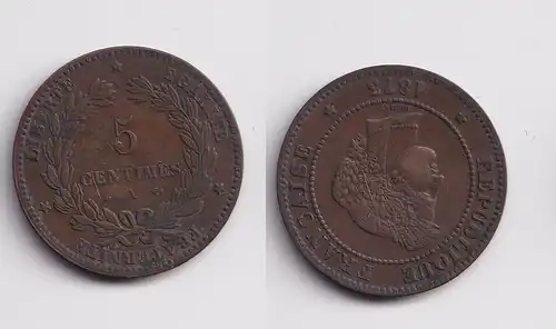 5 Centimes Kupfer Münze Frankreich 1873 A ss (157988)