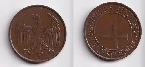 4 Pfennig Kupfer Münze Weimarer Republik 1932 G "Brüning Taler" (151473)