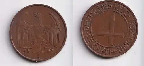 4 Pfennig Kupfer Münze Weimarer Republik 1932 A "Brüning Taler" (154784)