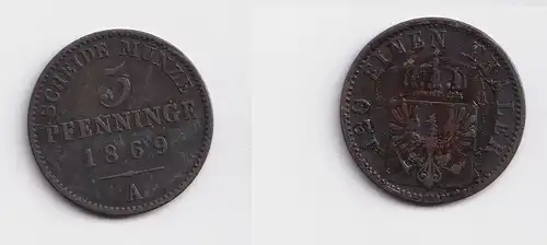 3 Pfennige Kupfer Münze Preussen 1869 A ss (157194)