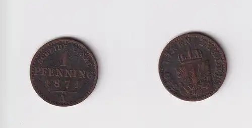 1 Pfennig Kupfer Münze Preussen 1869 A f.vz (156271)