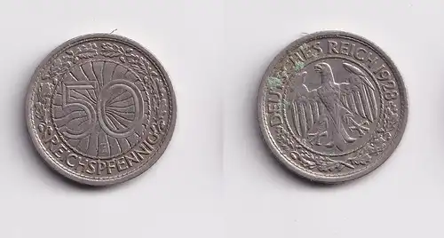 50 Pfennig Nickel Münze Weimarer Republik 1928 E (156692)