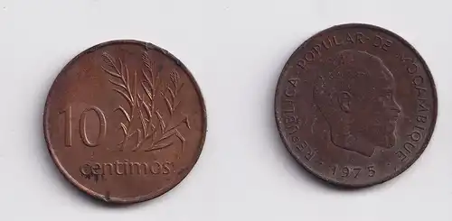 10 Centimos Kupfer Münze Mosambik Moçambique 1975 (158835)