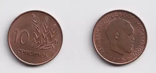 10 Centimos Kupfer Münze Mosambik Moçambique 1975 (157037)