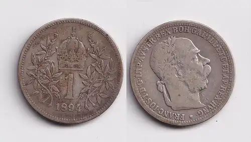 1 Krone Silber Münze Österreich 1894 (152310)