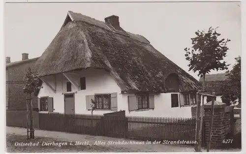 97537 Ak Ostseebad Dierhagen - Altes Strohdachhaus in der Strandstrasse