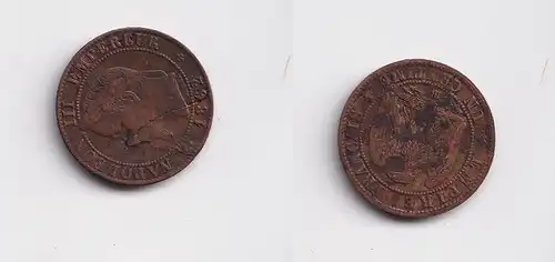 1 Centimes Kupfer Münze Frankreich 1862 ss+ (144344)