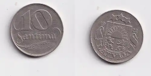 10 Santimi Nickel Münze Lettland 1922 (141630