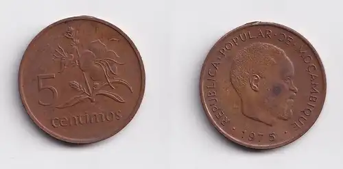 5 Centimos Kupfer Münze Mosambik Moçambique 1975 (150266)