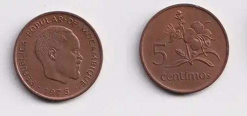 5 Centimos Kupfer Münze Mosambik Moçambique 1975 (158149)