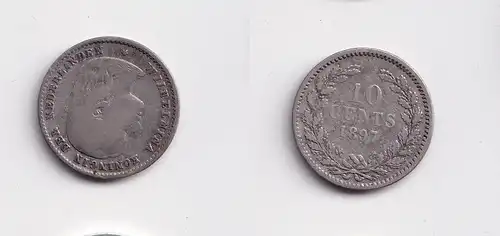 10 Cent Silber Münze Niederlande 1897 s/ss (144082)