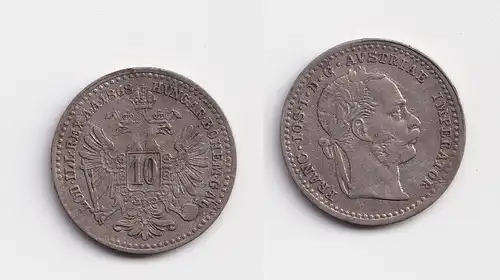 10 Kreuzer Silber Münze Österreich 1868 ss (142220)