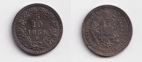 5/10 Kreuzer Kupfer Münze Österreich Franz Joseph 1858 B vz (144221)