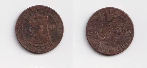 1/2 Cent Bronze Münze niederländisch Indien 1945 ss (149498)