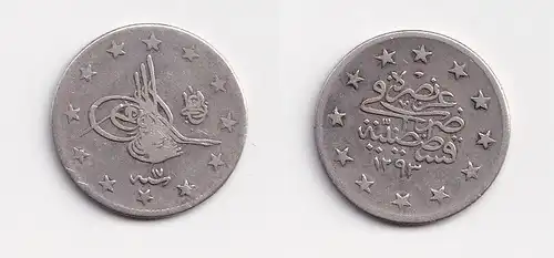 Türkei 1 Kurush Silber Münze AH1293/29 (1903) Abdul Hamid II. ss (166866)