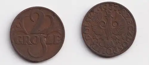 2 Grosze Kupfer Münze Polen Polskie 1937 ss (148798)