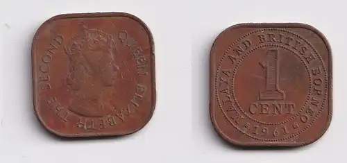 1 Cents Bronze Münze Malaya and British North Borneo 1961 Elisabeth II. (159837)