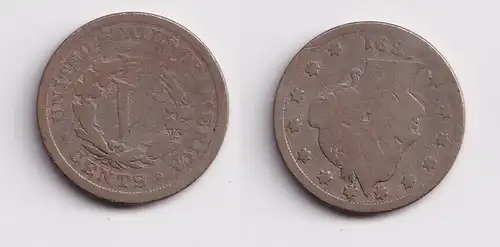 5 Cents Kupfer Nickel Münze USA 1891 (152491)