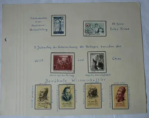 VR China 1955 Briefmarken Michel 265 bis 268, 278-181 gest. (157144)