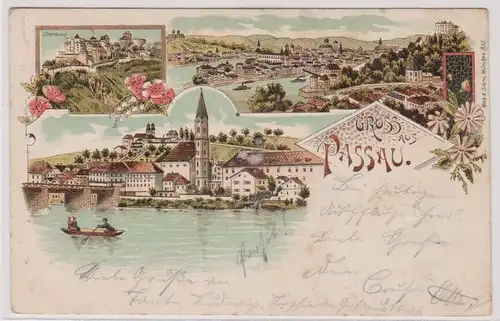 903277 Lithographie Ak Gruss aus Passau 1899