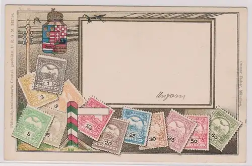 903397 Briefmarken Ak mit Briefmarken von Ungarn um 1910