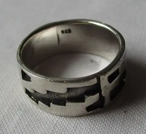 charmanter 925er Sterling Silber Damen Ring mit verzierter Ringschiene (148327)