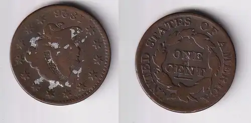1 Cent Kupfer Münze USA 1824 (157022)