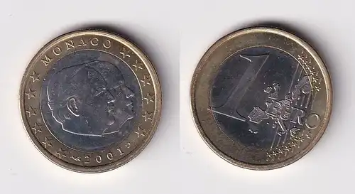 1 Euro Bi-Metall Münze Monaco 2001 Fürst Rainier III. und Prinz Albert (157736)