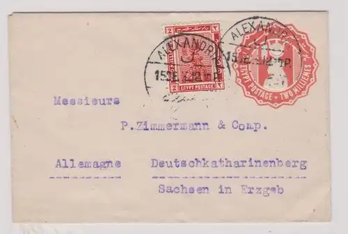 26171 alte Ganzsachen Brief Ägypten Egypt nach Deutschkatharinenberg 1912