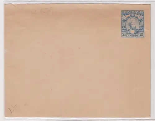 99962 alter Ganzsachen Brief 2 1/2 Anna Zanzibar Sansibar um 1900