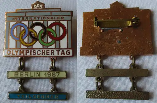 DDR Abzeichen Internationaler Olympischer Tag Berlin 1987 Teilnehmer (100864)