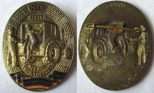 DDR Abzeichen MTS Maschinen-Traktoren-Station Bester Schicht Traktorist (112834)