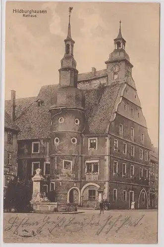 904243 Feldpost Ak Hildburghausen - Blick auf das Rathaus 1914