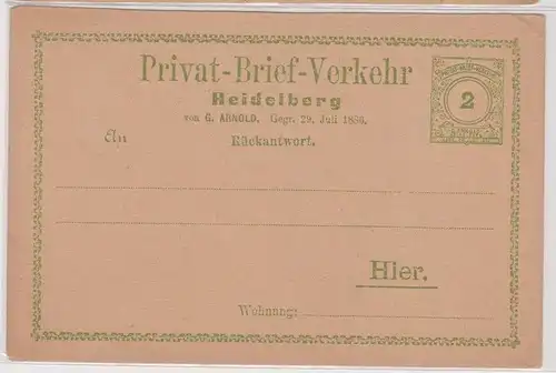 75532 Privatpost Ganzsachen Postkarte 2 Pfennig Privatbriefverkehr Heidelberg