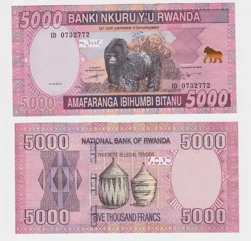 5000 Francs Banknote Rwanda Ruanda Urundi 2014 UNC (163921)
