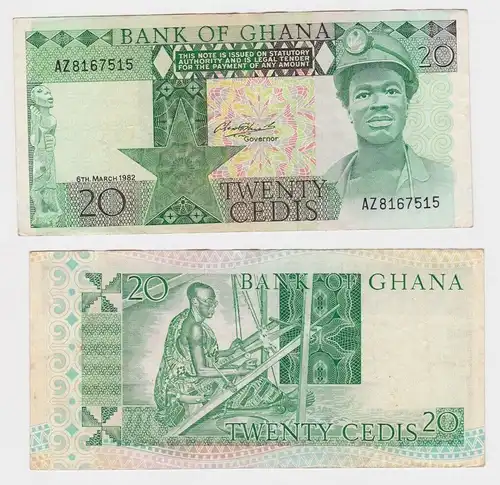 20 Cedis Banknote Bank of Ghana 6.3.1982 Pick 21 (163922)
