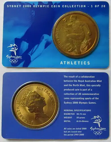 Coincard Sydney 2000 Olympyi Coin Collection 1 von 28 Athletics (163982)