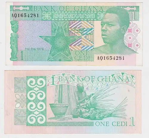1 Cedis Banknote Bank of Ghana 7.2.1979 Pick 17a kassenfrisch (164284)