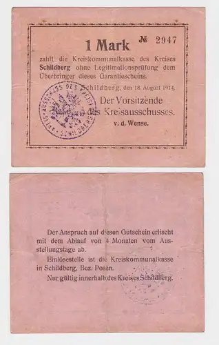 1 Mark Banknote Kreis Schildberg bei Posen 18.August 1918 (164267)