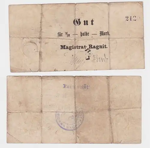 1/2 Mark Banknote Notgeld Magistrat Ragnit in Ostpreussen (163807)