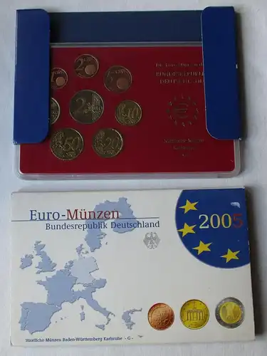 BRD KMS Kursmünzensatz Umlaufmünzenserie 2005 - G - Karlsruhe PP (163949)