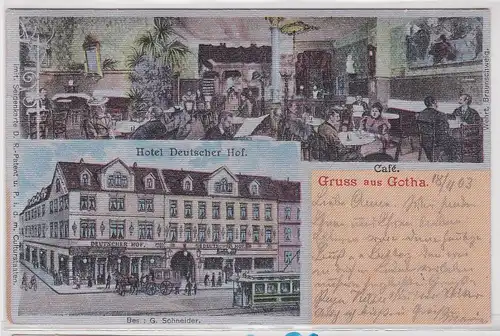 18811 Patent Ak Gruß aus Gotha Hotel deutscher Hof 1903