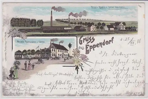 902455 Ak Lithographie Gruß aus Eppendorf Ziegelei und Restaurant 1908