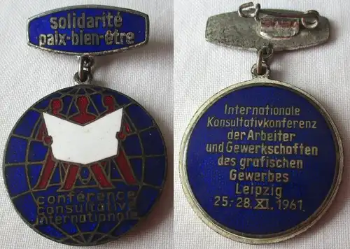 Abzeichen Int. Konsultativkonferenz des grafischen Gewerbes Leipzig 1961 /121061