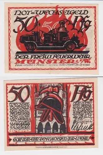 50 Pfennig Banknote Notgeld Münster i.W. freiwillige Feuerwehr 1921 (147072)