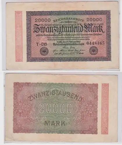20000 Mark Banknote Berlin 20.9.1923 Rosenberg 84 c (144824)