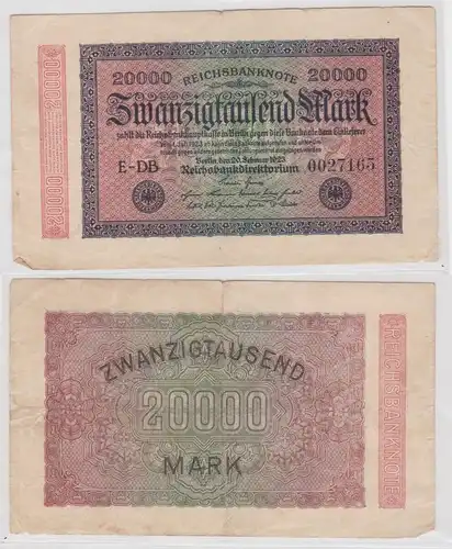 20000 Mark Banknote Berlin 20.9.1923 Rosenberg 84 c (146594)