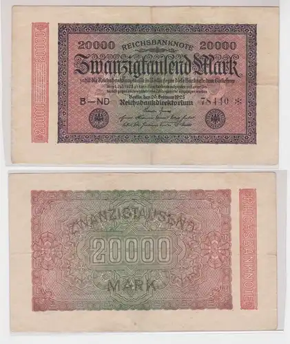 20000 Mark Banknote Berlin 20.2.1923 Rosenberg 84 a (149552)